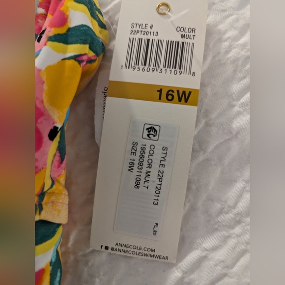 Anne Cole Women's Underwire Twist Tankini Top Swimsuit Yellow Size 16W - Picture 9 of 12